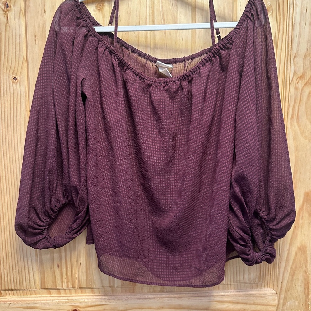 H&M Plum Off-Shoulder Blouse